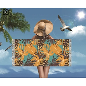 Custom digital print microfiber unique pattern rectangular large towel suitable for beach