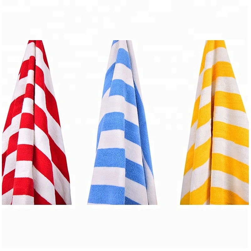 Cotton white and blue stripe beach towel