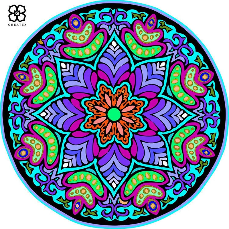 Round beach towel blanket microfiber circle picnic yoga mat with fashion fringe tassel