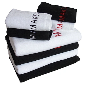 Premium high quality deluxe embroidery custom logo cotton salon towel