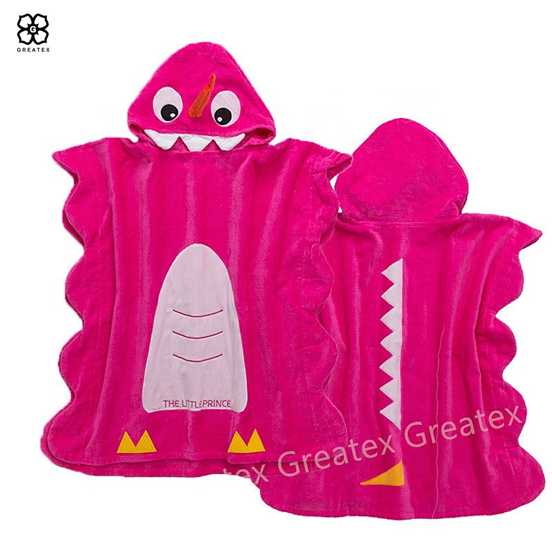 Premium coloful dinosaur pattern hooded towel baby cotton for kids