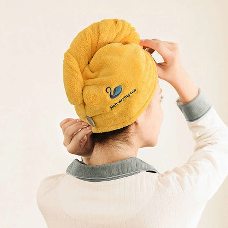 2020 Popular custom embroidery absorbent hair towel turban wrap