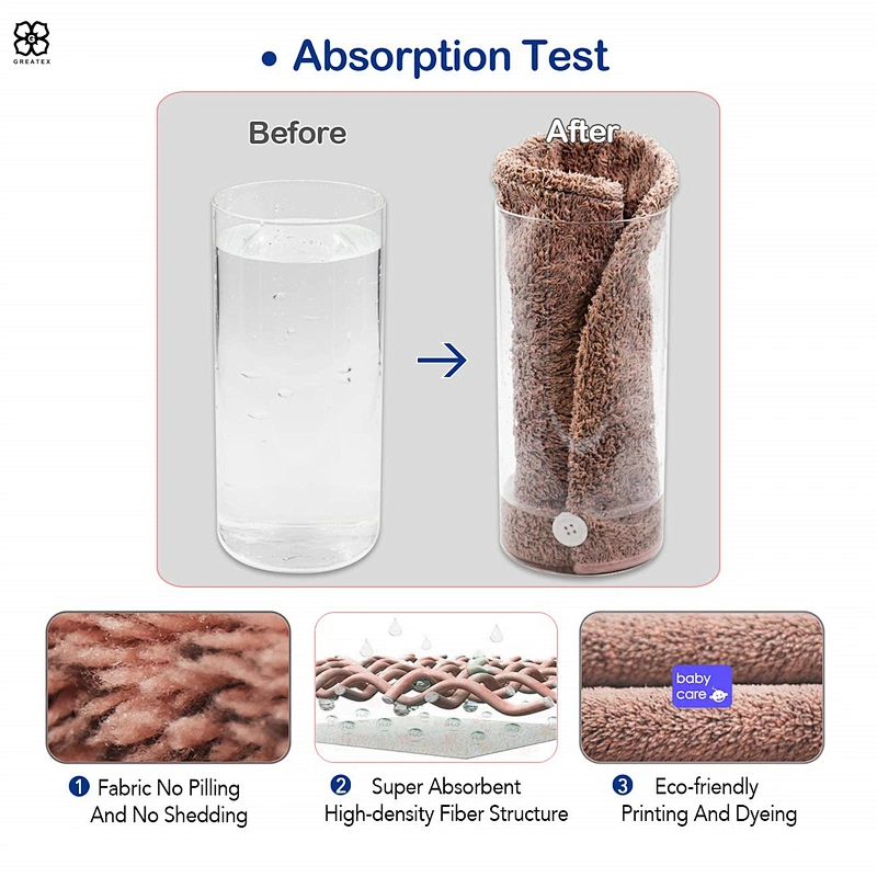 New arrival high quality microfiber soft hair drying towel turban wrap with button