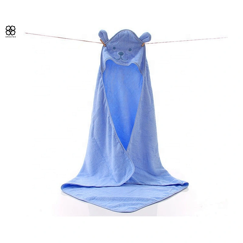 Wholesale special promotional cartoon pattern hooded towel for little babies