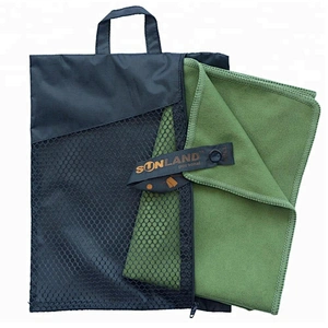 Mesh bag packed Gym Plain dyed microfiber custom sport towels