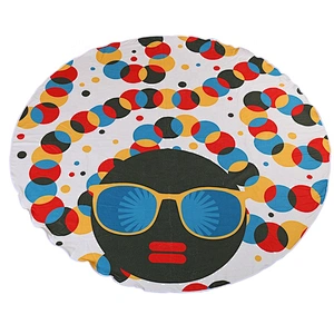 Custom made soft full color printed round towel for beach and travel