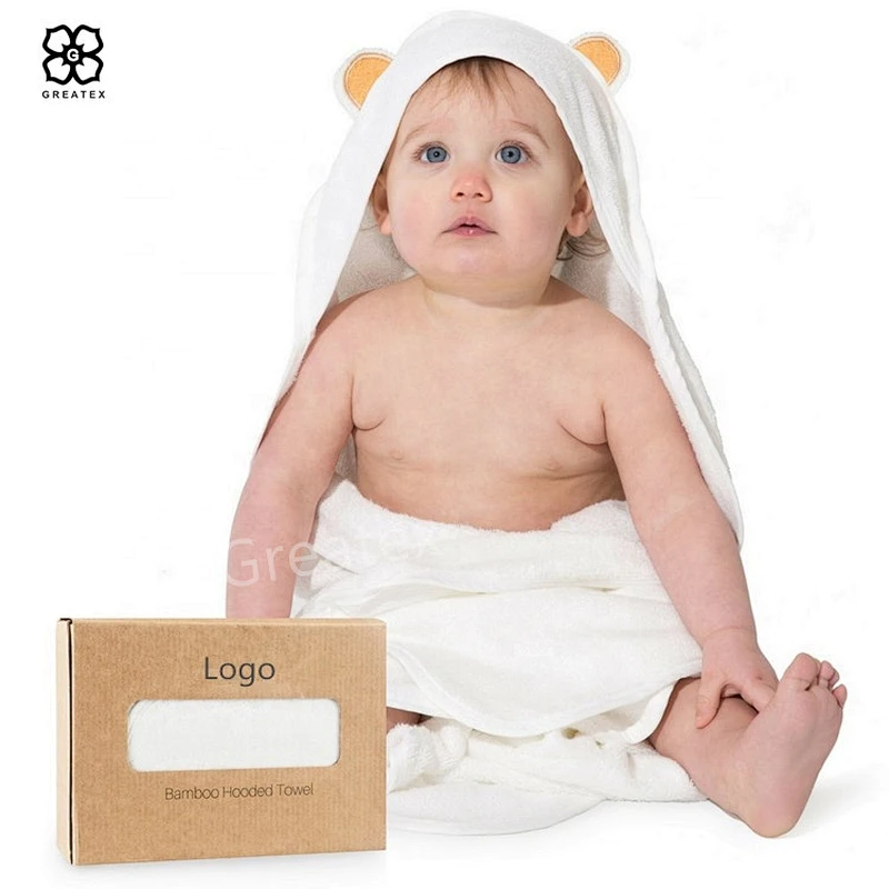 Top quality breathable soft bamboo cotton baby bath wrap towels with hood