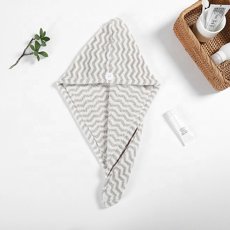 White&Pink strip terry cloth hair towel for custom designs and super absorbent