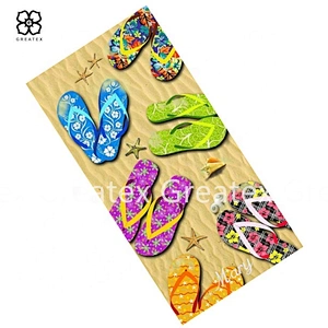 Fashion colorful beach towel printed with custom cartoon patterns