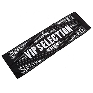 Black Logo Print Custom microfiber gym towel