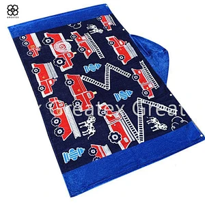 Super cute novelty printing cotton beach towel kids hooded