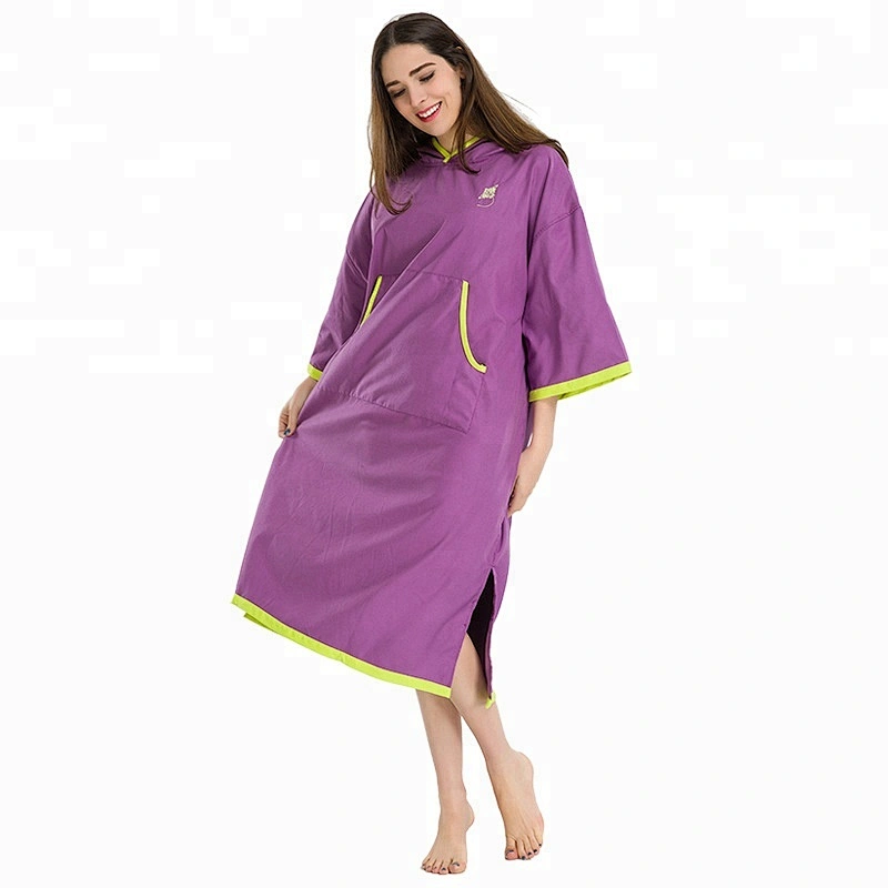 Fast dry Hooded Beach women knitted poncho