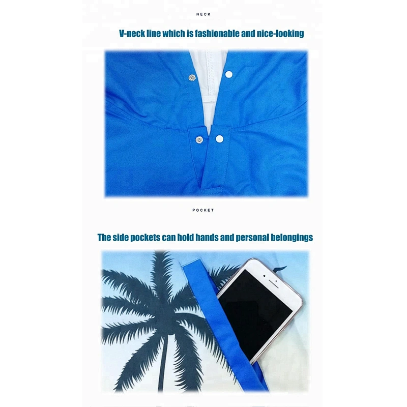 Beach Microfiber printed men surf poncho hooded