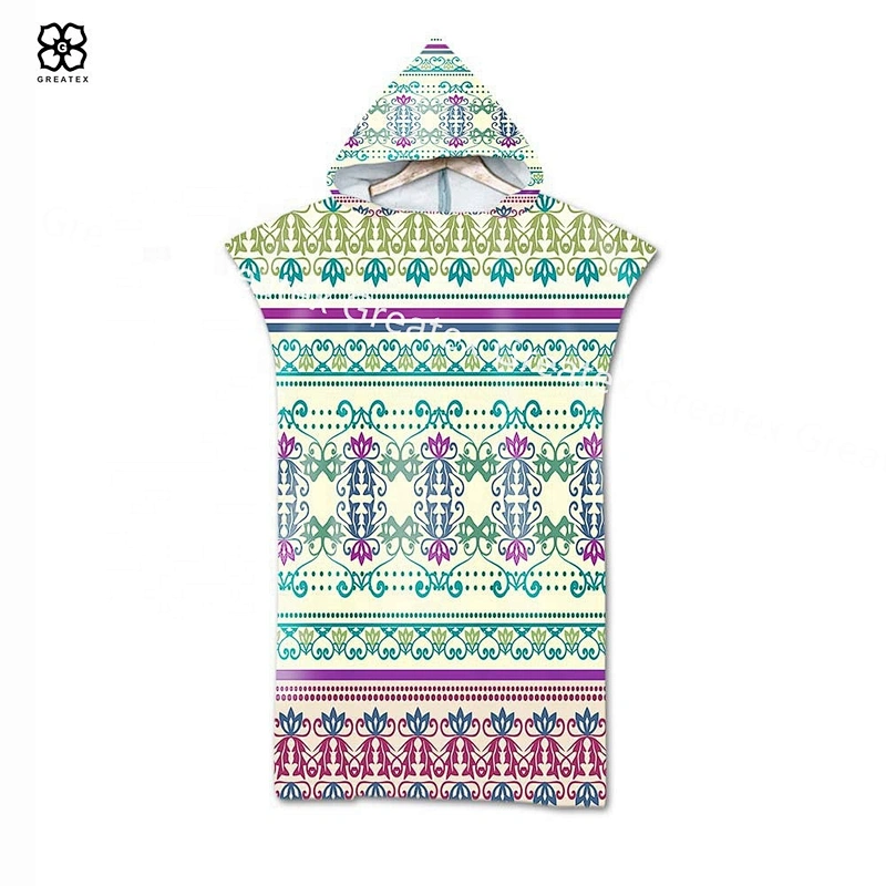 Wholesale cartoon printing beach changing robe poncho towel long