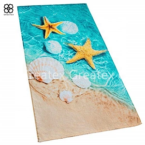 Fashion colorful beach towel printed with custom cartoon patterns