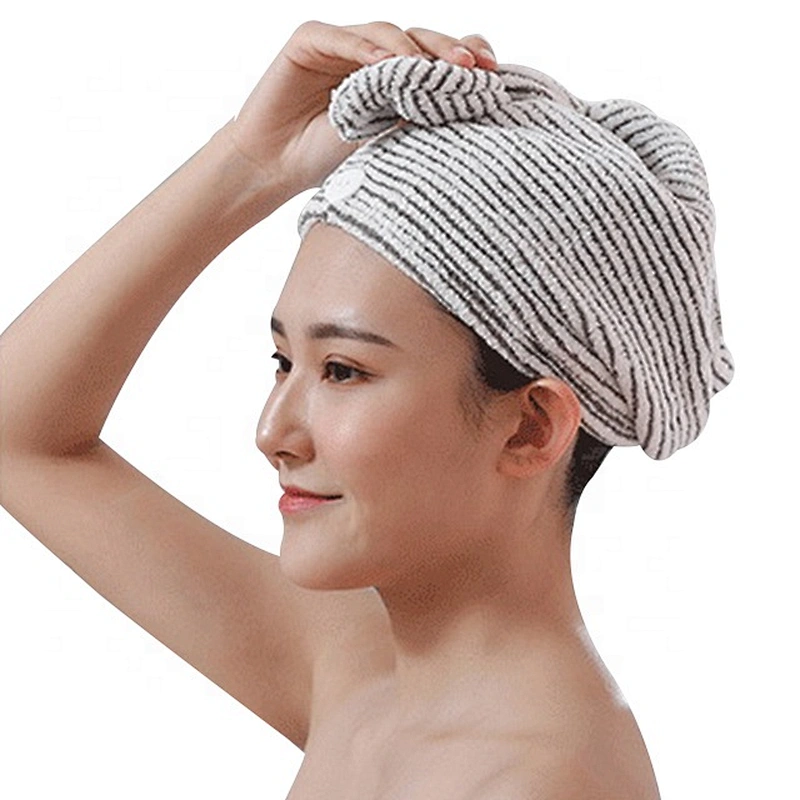 New arrival white and grey stripes towel wrap with supper absorbent and fast delivery
