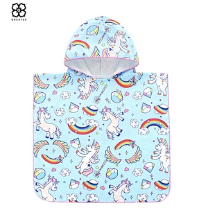2020 factory wholesale unique cartoon microfiber surfing poncho