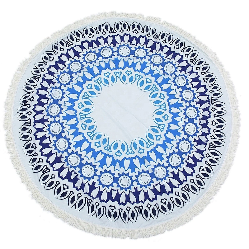 Best selling round shape fasion printing microfiber beach towel for adults