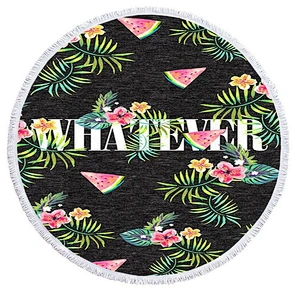 Best selling round shape fasion printing microfiber beach towel for adults