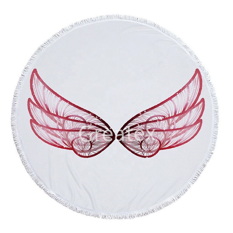 Super cute fashion custom cartoon printing microfiber round big size beach towel
