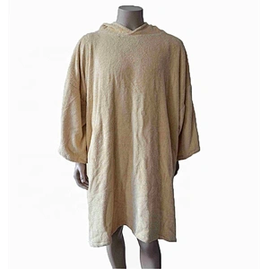 Breathable 100% knitted cotton terrycloth surf poncho with pocket for men