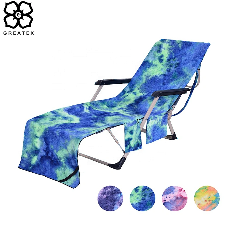 Hot sell rectangle beach microfiber Printed covers chair for holiday,beach