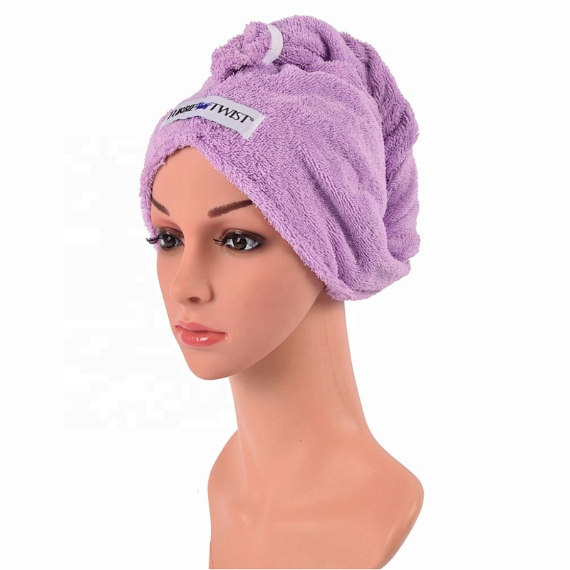 2020 High quality wrap around Cotton Hair drying cap super absorbent towel  for women