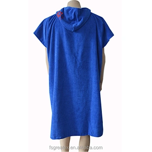 Adult Blue Surf Microfiber Terry Poncho towel