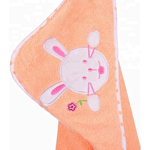 Multi designs embroidery 100% cotton baby hooded towels for kids