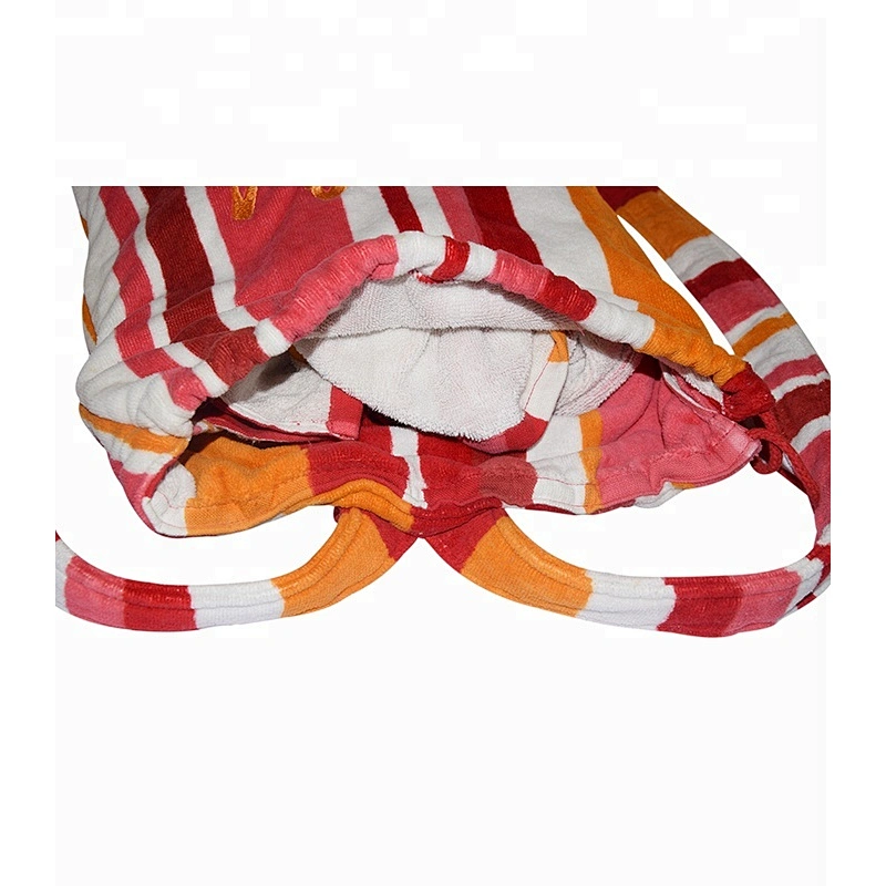 Drawstring Ladies Foldable Stripe beach towel backpack