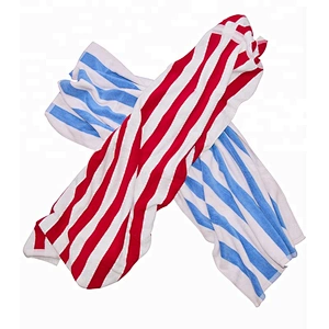Cotton white and blue stripe beach towel