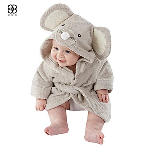 Hot sale factory direct 100% cotton baby hooded towel with animal patterns
