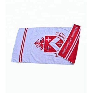 High quality Fashion Red and white Brand name Jacquard bath towel