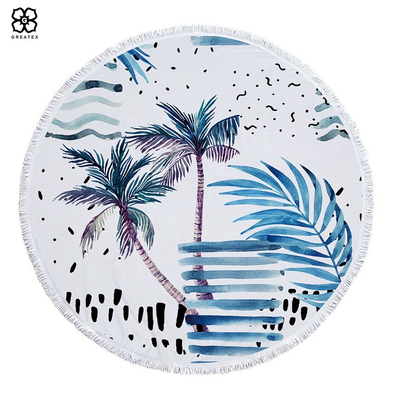 Wholesale high quality digital print round beach towel