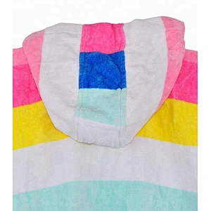 Cotton Beach Colorful stripe printed baby poncho