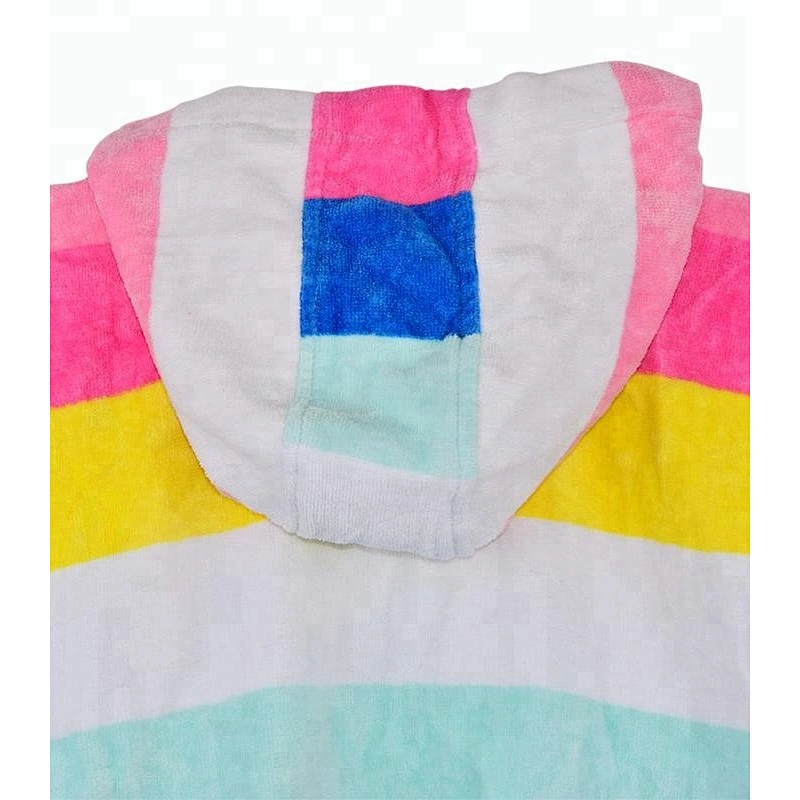 Cotton Beach Colorful stripe printed baby poncho