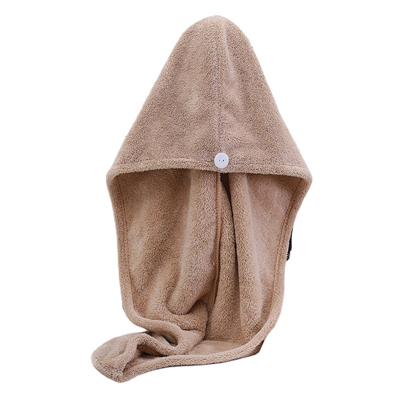 New arrival high quality microfiber soft hair drying towel turban wrap with button