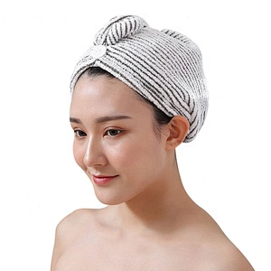 Lightweight printed microfiber hair towel wrap with personalized design