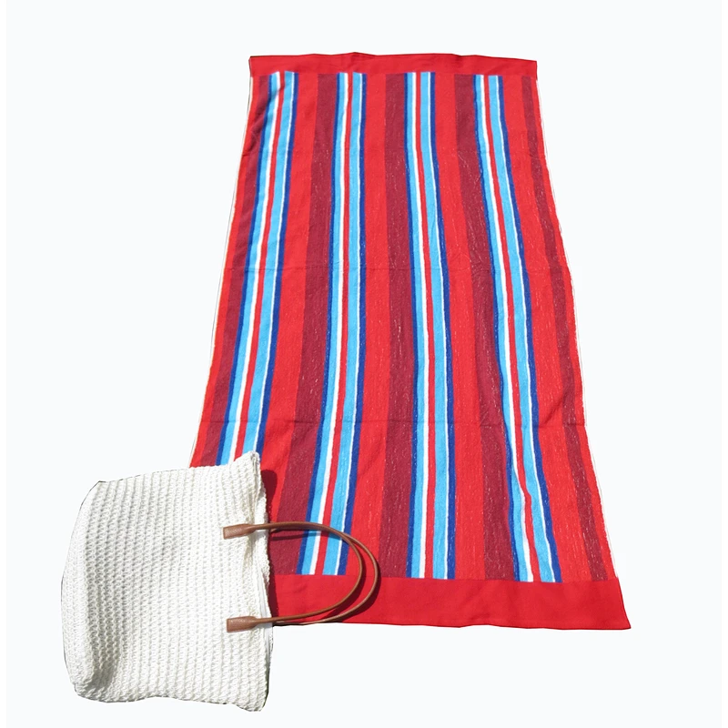 Large Multi-colored Customized Stripe beach towel