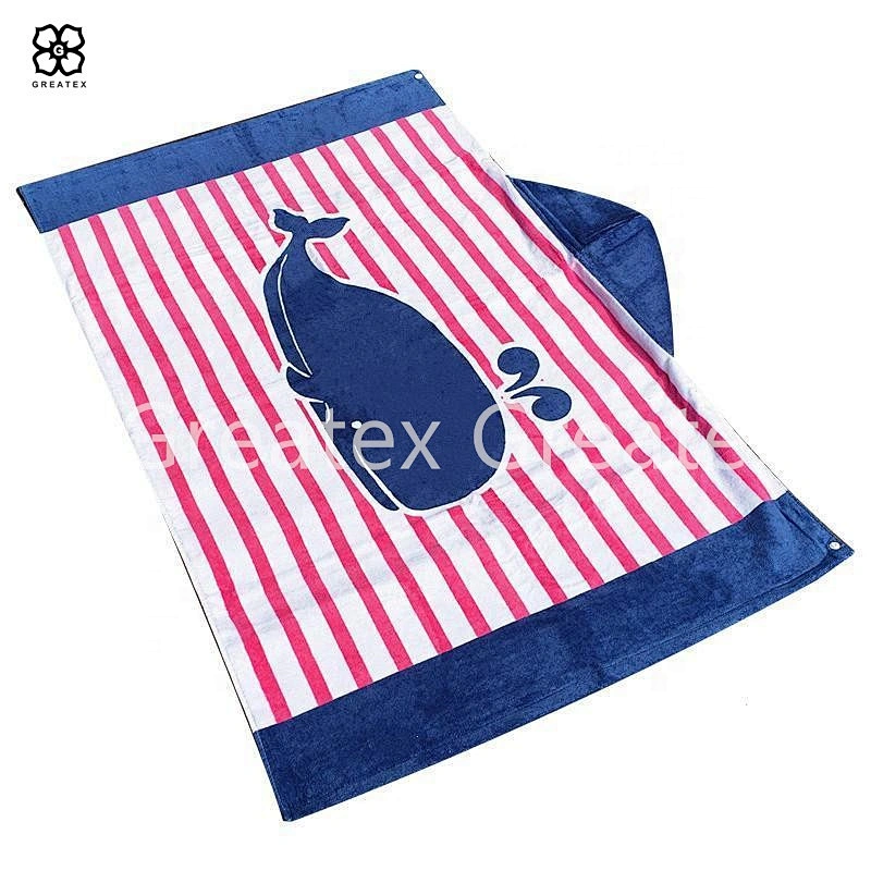 Super cute novelty printing cotton beach towel kids hooded