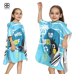 Hot children cute cartoon hooded cloak beach robe