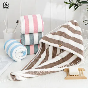 Hair towel turban wrap extra plush stretchable microfiber hair drying towel twist