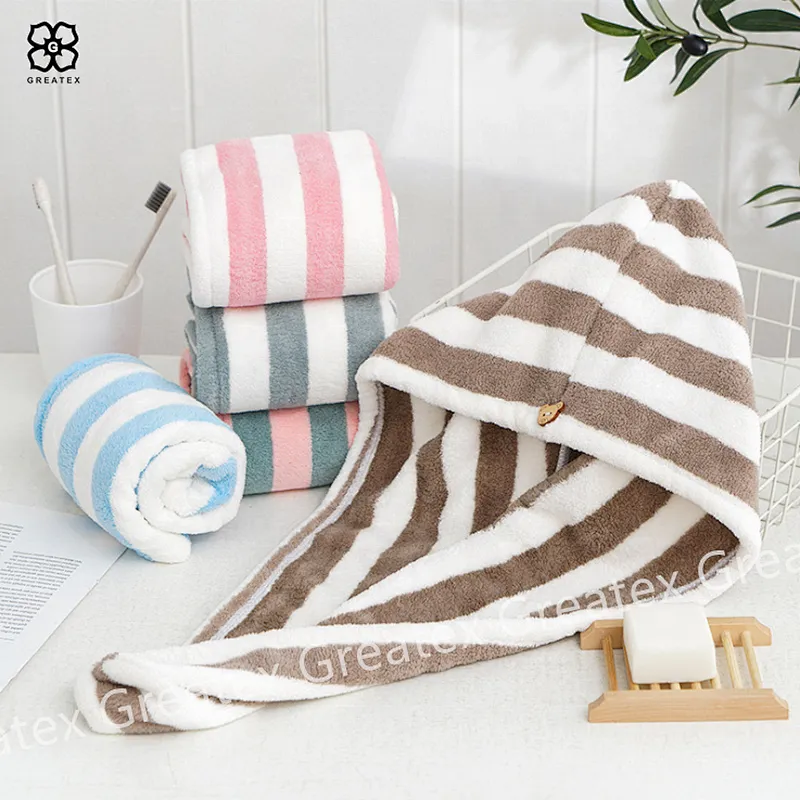 Hair towel turban wrap extra plush stretchable microfiber hair drying towel twist