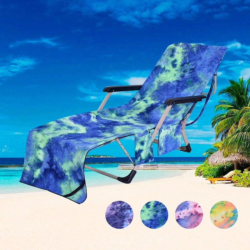 Hot sell rectangle beach microfiber Printed covers chair for holiday,beach