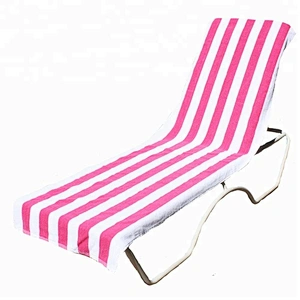 Good quality terry stripe Cotton beach towel lounge chair cover