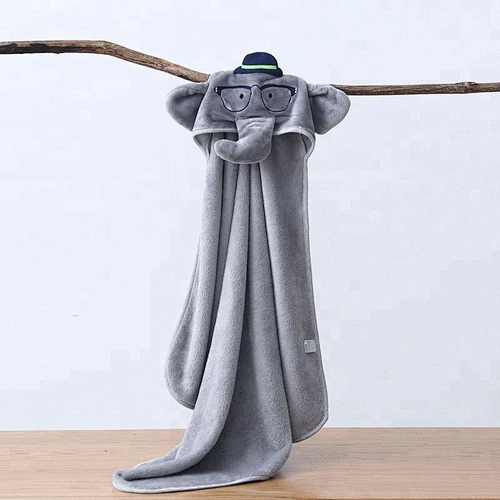 Embroidery Design elephant hooded towel