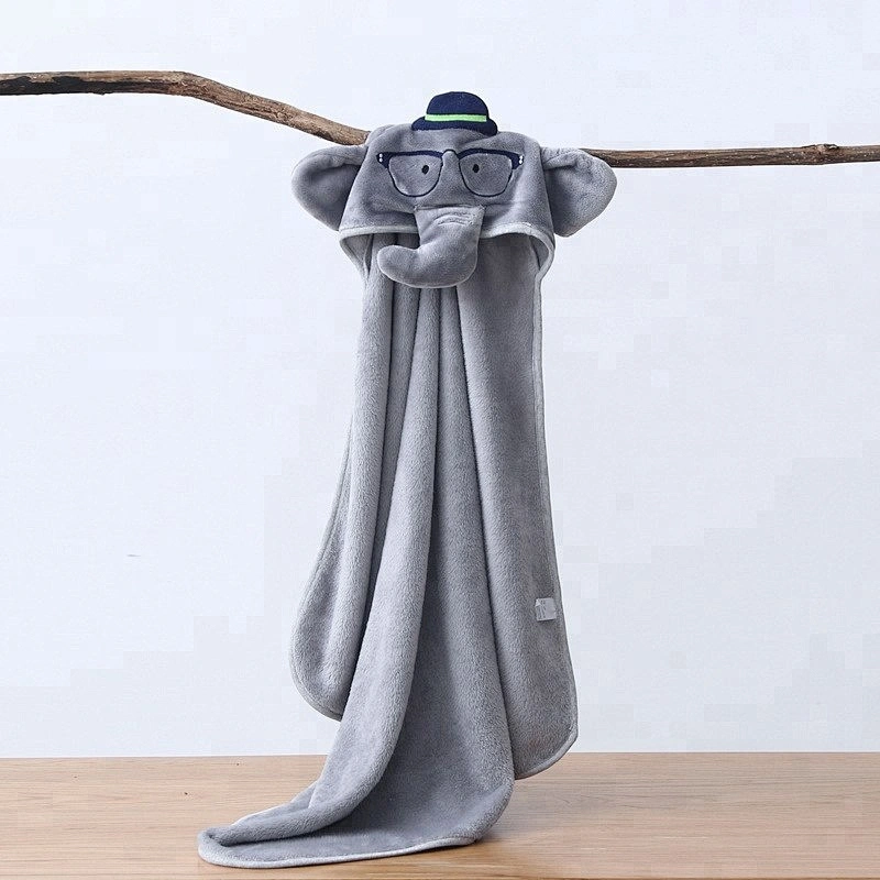 Embroidery Design elephant hooded towel