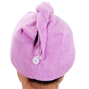 Ultra Violet Button Microfiber towel for hair
