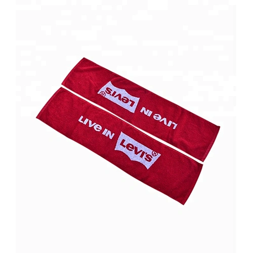 Personalized Cotton red logo Woven custom towel sport