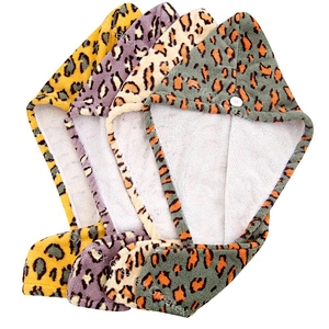 Promotional hot sale leopard print microfibre hair towel turban